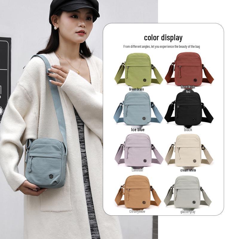 ChiBao Women's Summer Nylon Crossbody Bag - Lightweight, Wear-Resistant, Portable, Casual Small Square Bag.
