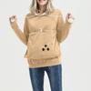 Women's Fashion Casual Top Solid Color Long Sleeve Pet Pocket Hoodie Sweatshirt