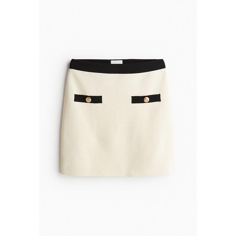 

HM Women s Autumn Fine Knitting Skirt 1263561 Cream color 155/60(XXS)
