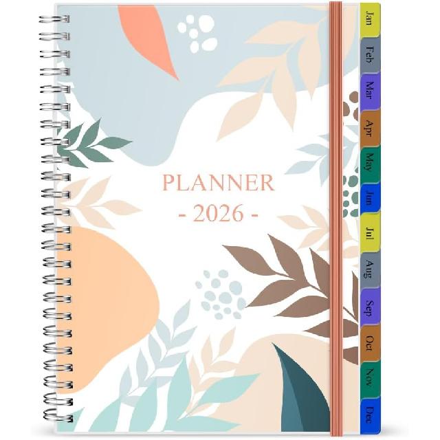 2026 Planner - Weekly & Monthly Planner Runs January 2026 to December 2026, 6.25" x 8.25", 12 Monthly Tabs, 14 Notes Pages, Inner Pocket, Flexible