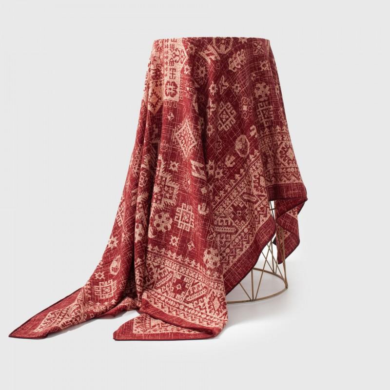 Double-sided Mystic Graphic Silk Wool Scarf Square Shawl Women Commute