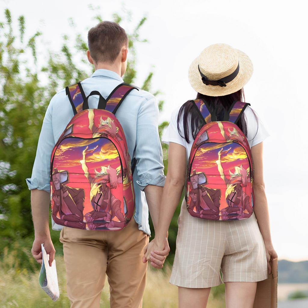 R-Radiostatic Vox Alastor  Backpack for Men Women Cool Student Hiking Travel Daypack  College Shoulder Bag Outdoor