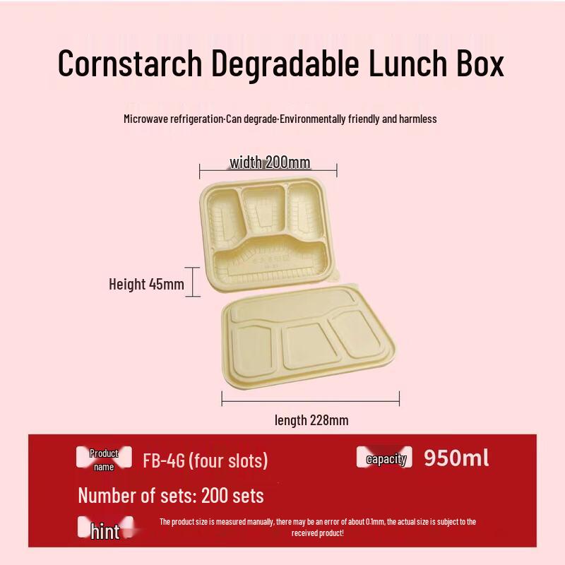 Alliance 4-Compartment Corn Starch Takeout Boxes
