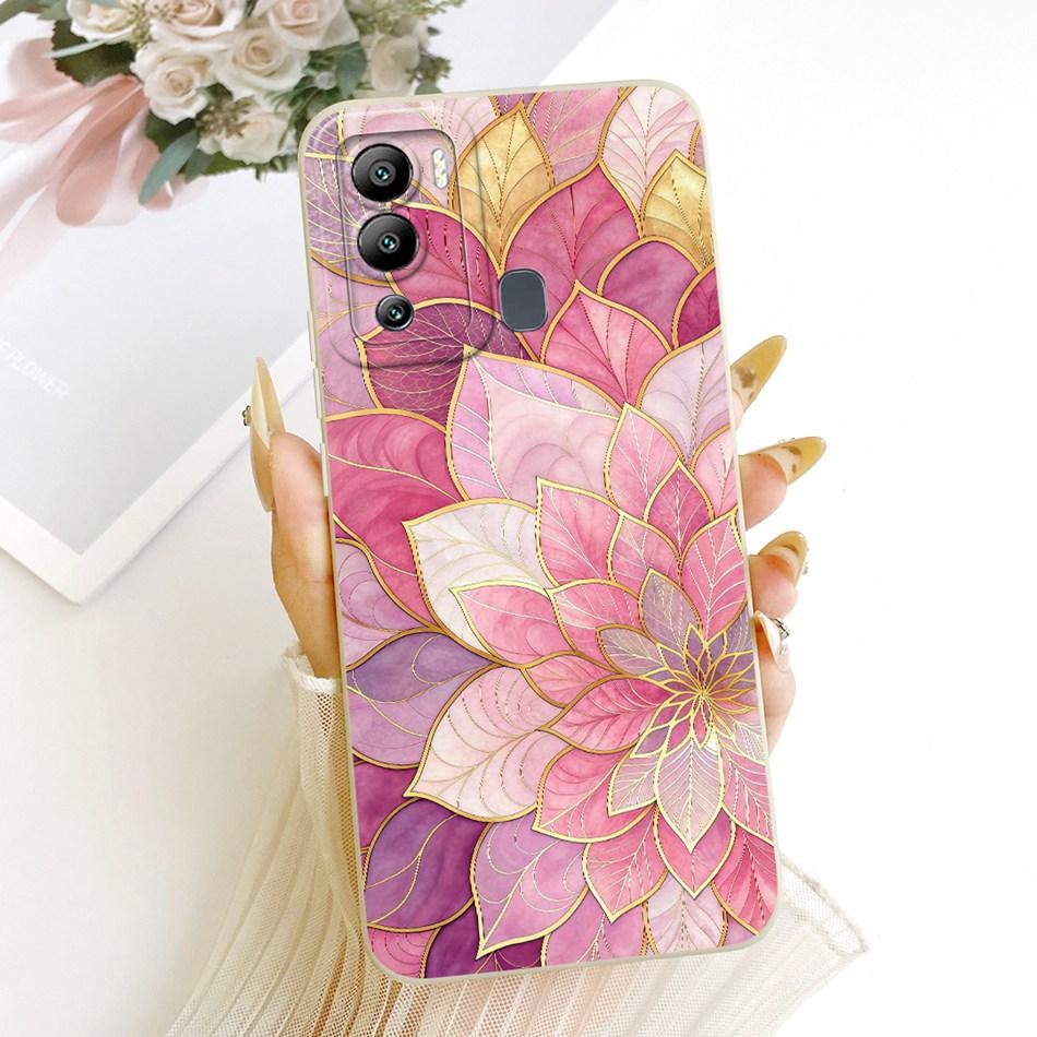 For Infinix Hot 12 12 Play Cute Cat Flower Cartoon Phone Case For Infinix Hot12i Hot 12Play Shockproof Soft Silicone Bumpers