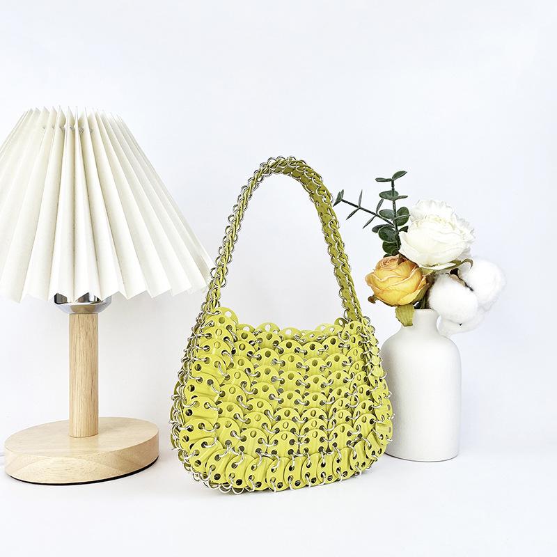Handmade Woven Metallic Tote with Sequin Accents