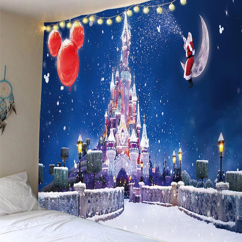 Weihnachtsbaum, Heimdekoration, Wandteppich, Weihnachtsgeschenke, Kamin, Weihnachten, Bauernhaus, Druck, Raumwanddekoration, Hintergrund, Stoff, Wandteppich