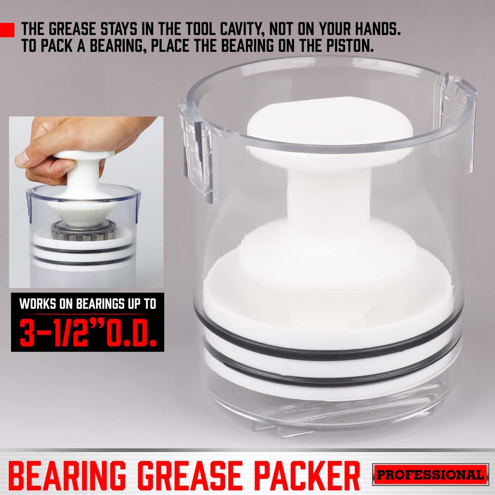 Premium Bearing Packer Kit, Handy Wheel Bearing Packer Tool Portable Wheel Bearing Grease Packer, Effortlessly Flushes Old Grease And Repacks Wheel