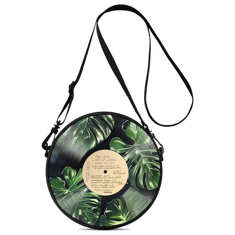 Women'S Personalized Vinyl Record Cosmetic Bag Shoulder Bag Backpack Storage Bag Polyester Travel Storage Bag