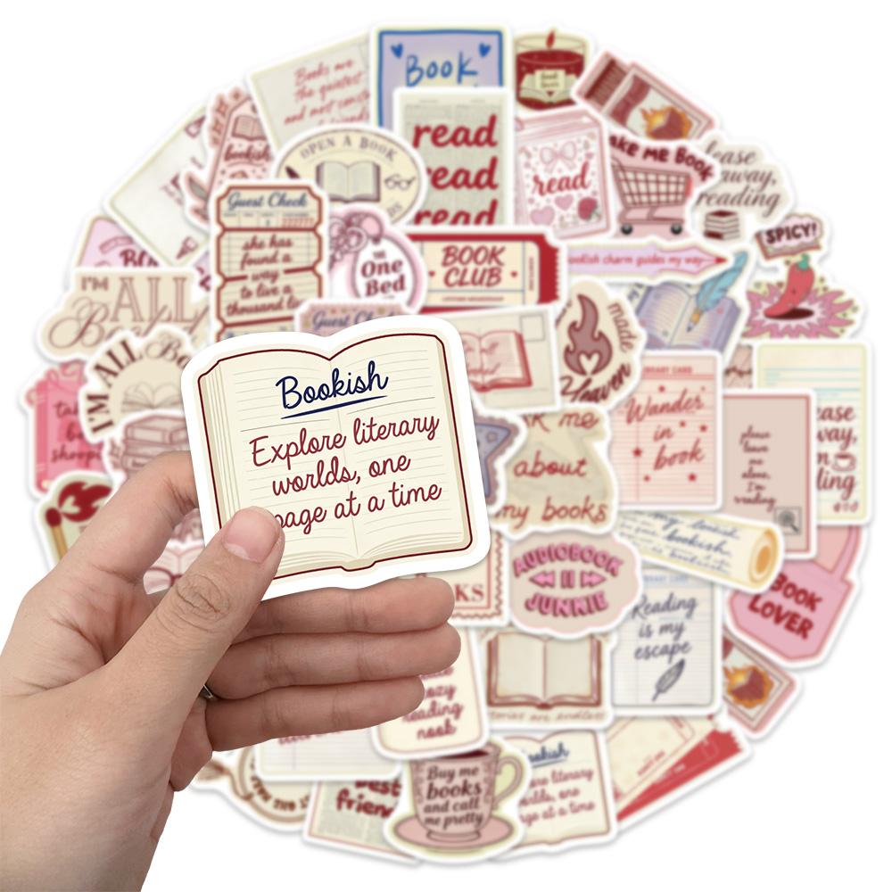 50PCS Bookish Graffiti Stickers, Luggage Speakers, Skateboards, Water Cups, Label Stickers