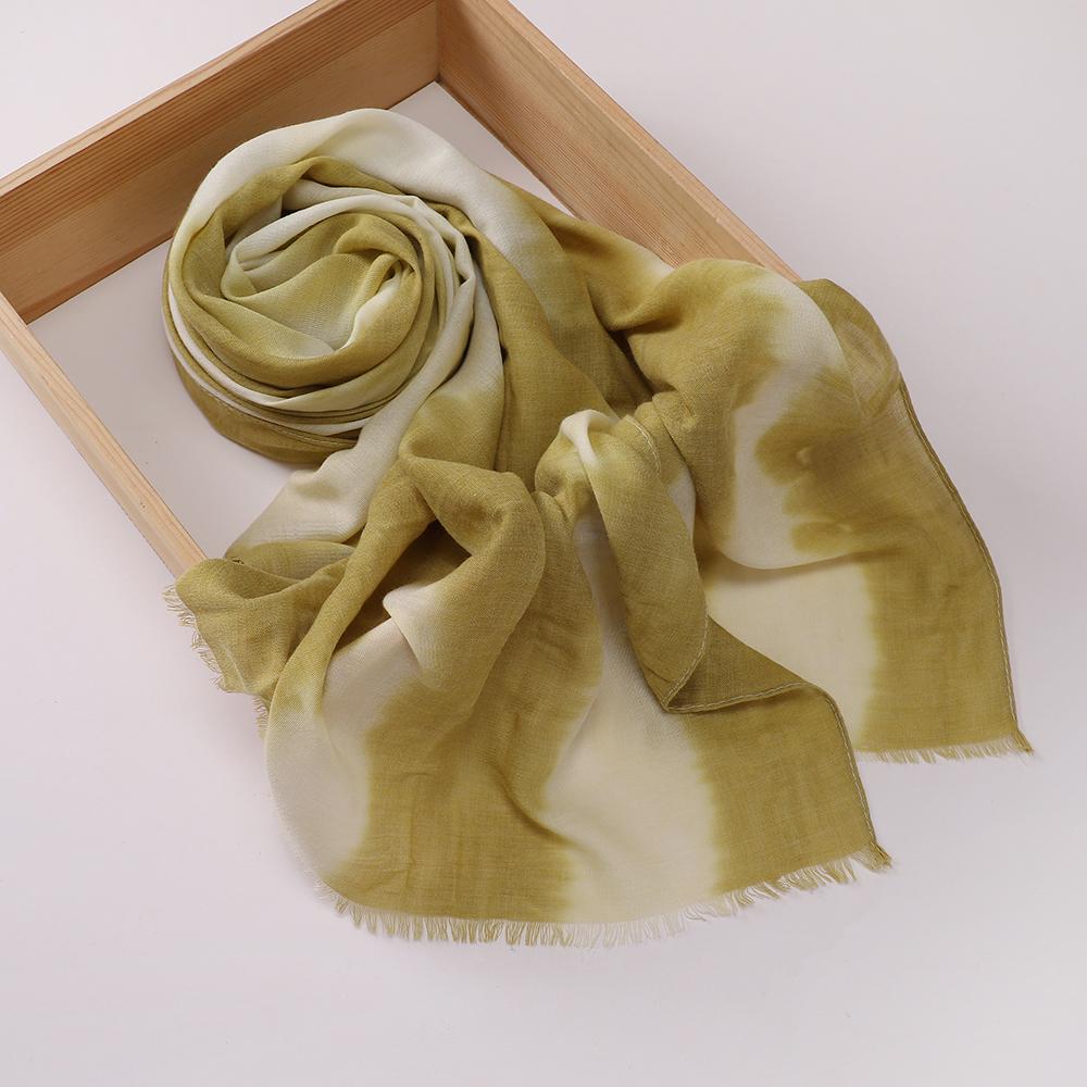 Мусульманский хиджаб тай-дай Премиальный платок на голову Мягкий дышащий хиджаб Женский градиентный хлопково-вискозный модальный хиджаб