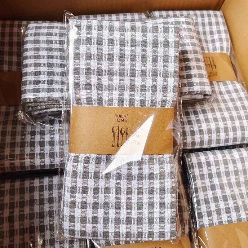 100% Cotton Kitchen Towel Set Nordic Style Home Tea Towel Soft Absorbent Linen Napkin