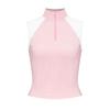 Sleeveless Zip Stand Collar Quick Dry Vest for Women Color Block Horse Riding Tank Top for Golf Tennis Equestrian Sport