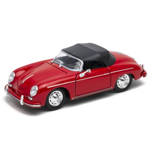 WELLY 1/24 Scale Porsche 356A Speedster Soft Top Red / Diecast Model Car, Finished Product, 24106H-W RD