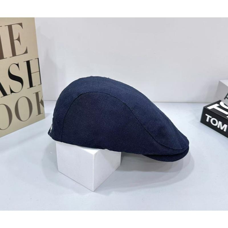 Beret Spring and Summer Breathable Cotton and Linen Retro Cap Versatile Forward Hat Men's Trendy Hat Women