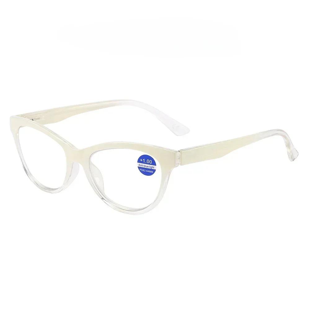 Anti Blue Light Eyeglasses Vintage Cat Eye Pc Clear Lens Presbyopia Glasses Fashion Progressive Color Reading Glasses for Women
