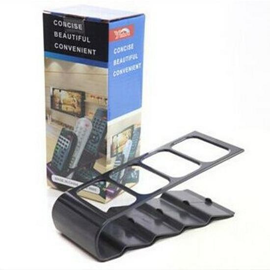 Korean 4-Grid Remote Control & Phone Organizer: Plastic Desktop Stationery Holder