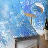 Música inverno azul natal tule cortinas para sala de estar decoração quarto transparente sala cozinha tratamento janela