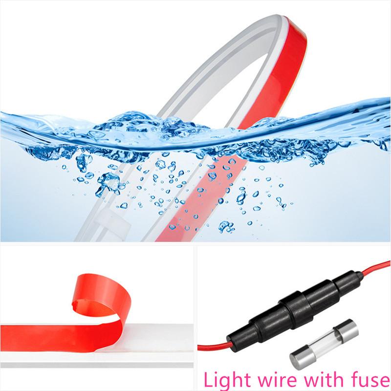 Car Hood Daytime Running Light Universal Start-Scan LED Dynamic DRL 12V Auto Flexible Decorative Light Strip Waterproof