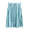 Solid Color Elastic Waist Half Length Skirt Solid Elastic Waist Skirt