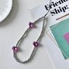 Round Beaded Heart Phone Strap Backpack Pendant Phone Chain Sweet Decors