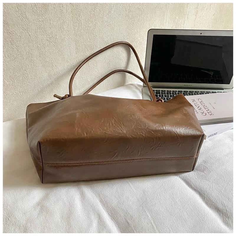 2026 Fashion New Solid Color Popular PU Large Capacity Tote Bag High Quality Simple and Versatile Women's Shoulder Bag