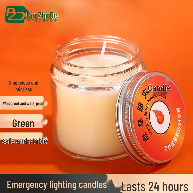 Emergency & Outdoor 24-Hour Windproof Smokeless Candle