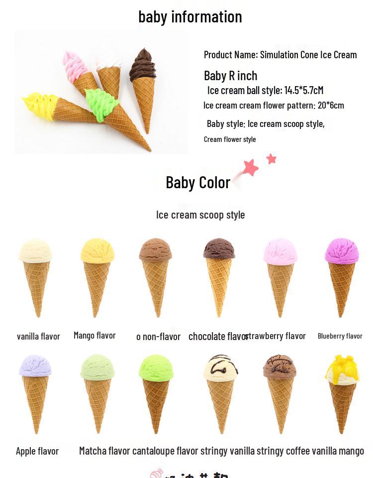 Realistic Ice Cream Cone Prop for Display & Photography