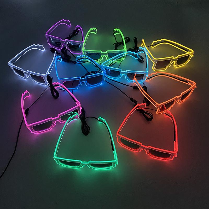 Bezprzewodowe LEDowe Migaące Okulary Mozaikowe na Występy Klubowe i Imprezowe