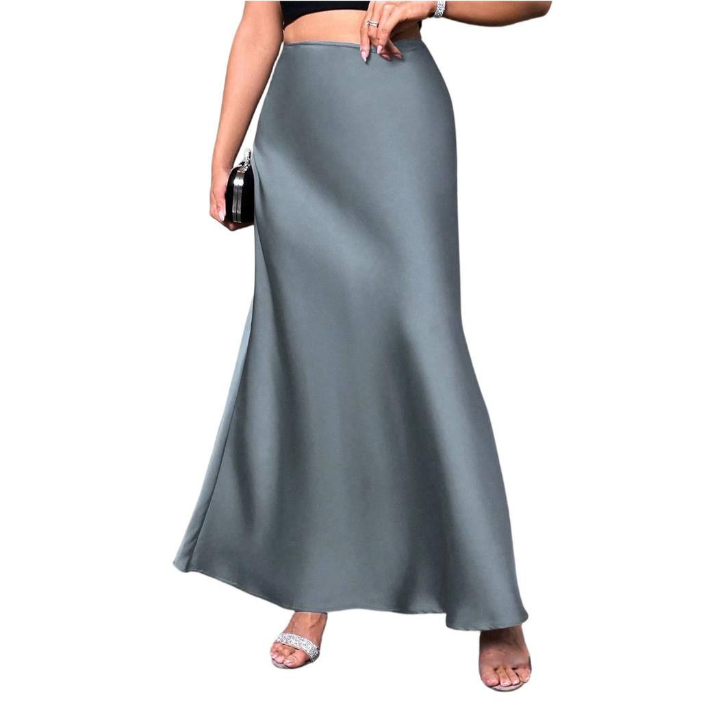 Women's Fashionable And Casual Design French Elegant Draped Satin Skirt