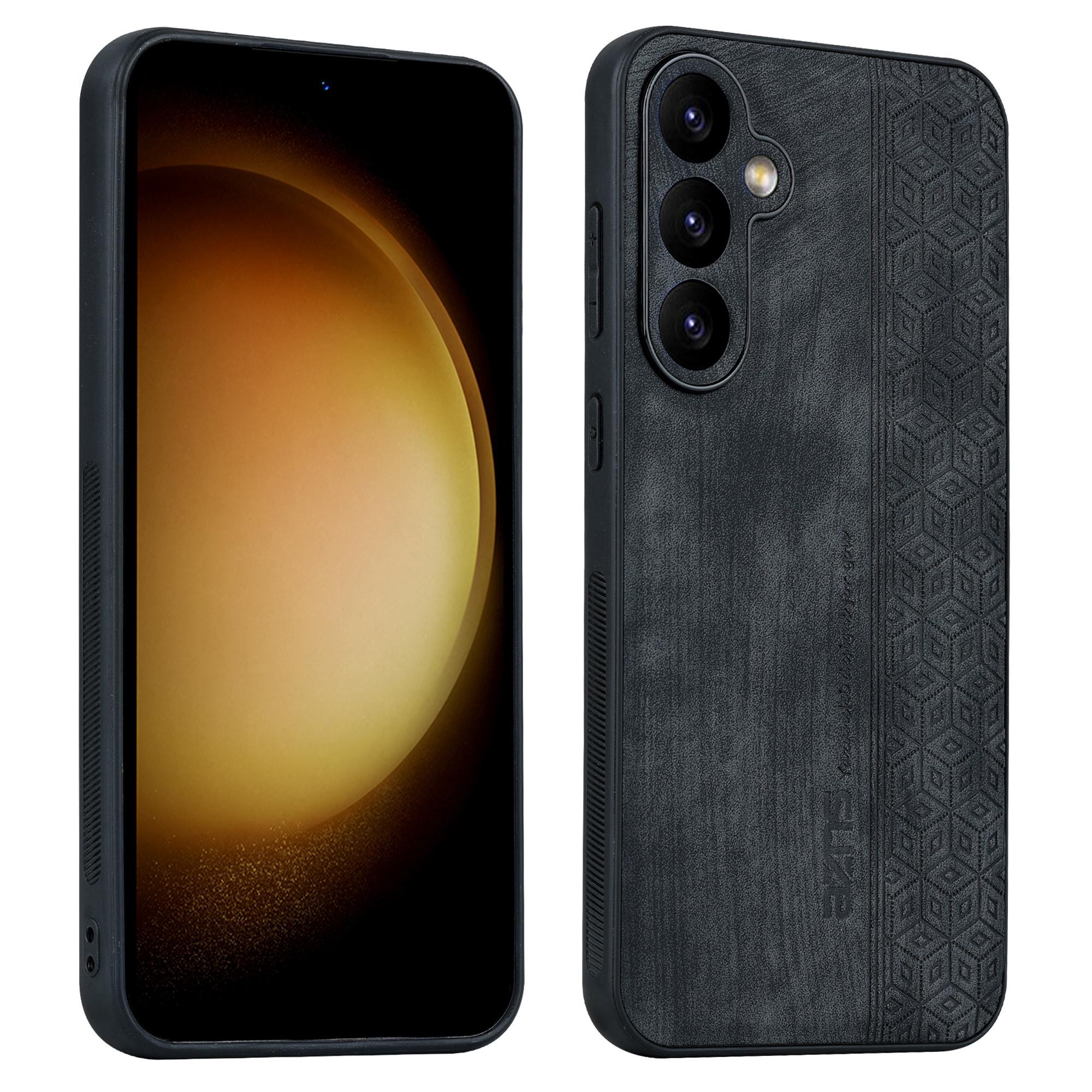 

AZNS Защитный чехол для телефона с принтом для Samsung Galaxy S23 FE, ТПУ-чехол с покрытием из ПУ кожи Black