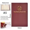 Leather Cover Meeting Minutes Book - B5/A5 for Party Members & Class Notes
