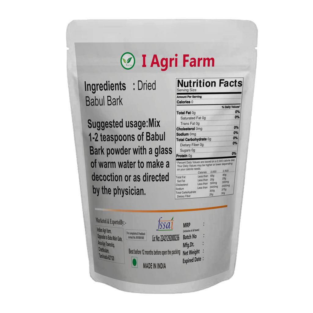 Iagrifarm Babul Bark Powder - 250 G/Karuvelam Pattai/Acacia Arabica/Babool Bark/Keekar Bark Powder