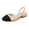 Modische Koreanische Stil Farbkombination Spitz Zehen Niedriger Quadratischer Absatz Flache Sandalen für Damen Party Lässig Damen Tägliches Schuhwerk