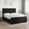 Box Spring Bed with Mattress Black 140 X 200 Cm Velvet