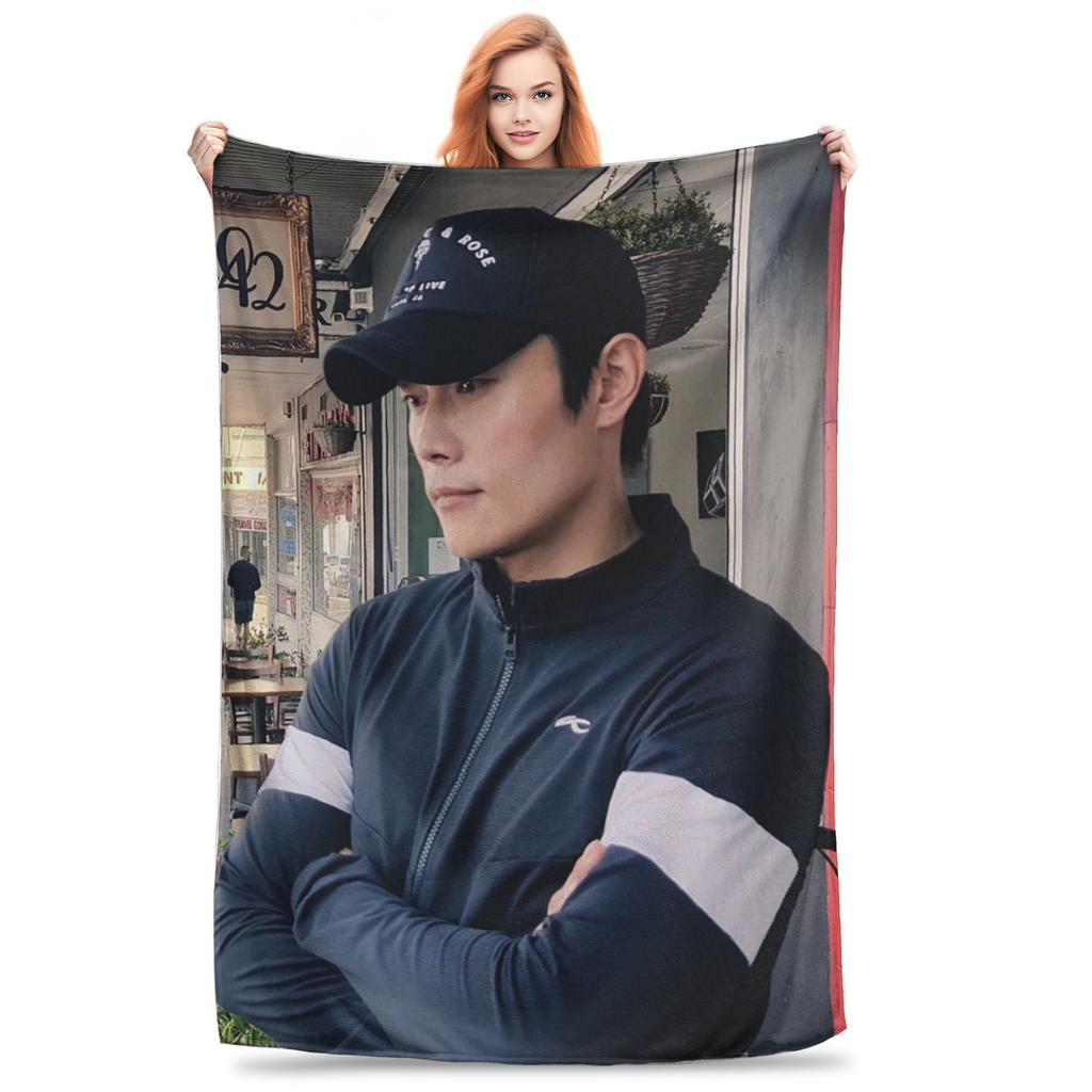 Lee Byung Hun Actor Blanket Multi-function Flannel Sofa Throw Blanket for Home Bedroom Travel Throws Bedspread Quilt