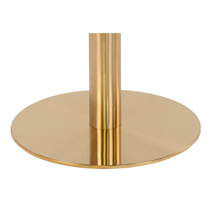 Bolzano Bar Table Ø70 Cm Marble Look, Brass Legs, White.