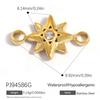 Waterproof Hypoallergenic DIY Jewelry 18K PVD Gold Plated Stainless Steel CZ Star Moon Heart Bow  Charms Pendants Bulk