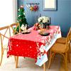 137x274cm Christmas Tablecloth PE Plastic Waterproof Oil-proof Rectangular Table Cover Cloth Christmas Table Decoration