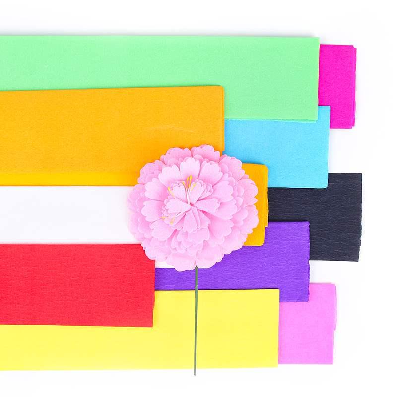 Pleated Colored Crepe Paper for DIY Handcrafted Roses and Carnations