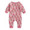 Set de pijama din flanelă cu imprimeu de Crăciun coordonat pentru familie, cu bluză cu mânecă lungă și pantaloni