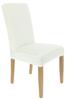 Ecru Velvet Elastic Chair Cover [21Wr]