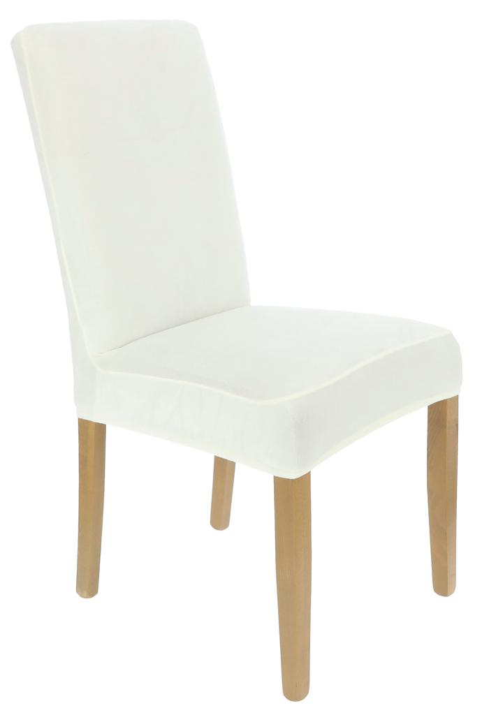 Ecru Velvet Elastic Chair Cover [21Wr]
