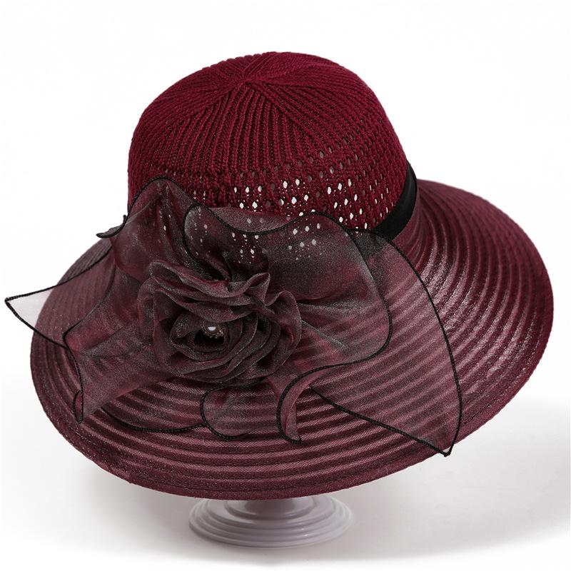 Summer Hat Ladies Sunscreen Hat Elegant Mother Organza Sunshade Hat Sun Hat Bucket Hat