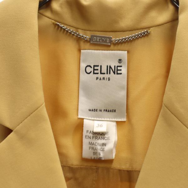 CELINE Made in France Long sleeve one piece 36 Yellow With belt loop Women Used