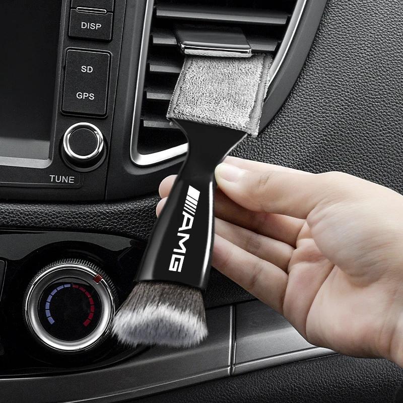 Car Cleaning Detailing Brush Air Conditioner Vent Cleaning Brush Stickers For Mercedes Benz A180 A200 W205 E63 AMG 2014 2015 W16 G4J0F