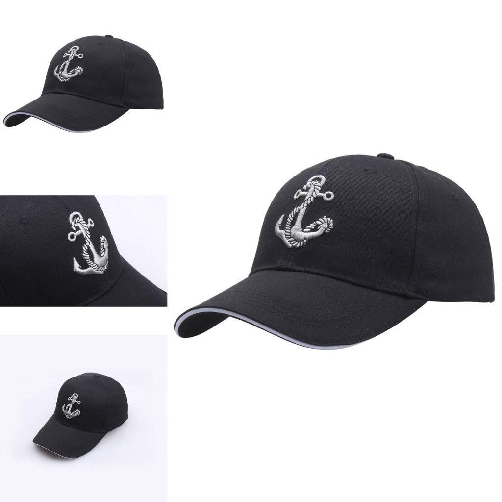 Korean Style Fashion Baseball Cap With Embroidered Ship Anchor For Casual Wear