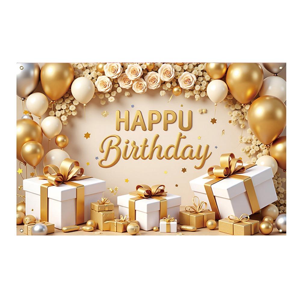 Polyester Banner Poster Golden Photography Backdrops Birthday Party Background  Holiday Party