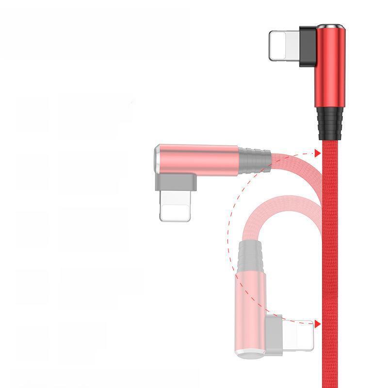 Elbow Data Cable for iPhone 6S/7/8/11/12Pro Max/XS - Fast Charging Compatible