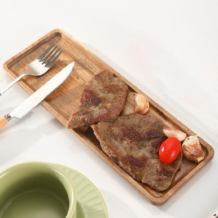 Multipurpose Wood Display Tray Oval / Square Shape Portable Table Storage Plate Adds Warmth To Home Settings