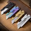 Utility Sliding Blade Knife Pocket Tool 5-in-1 Multipurpose DIY Keychain Paper Knife Sharp Boxes Cutter With Opener Hex Wrench